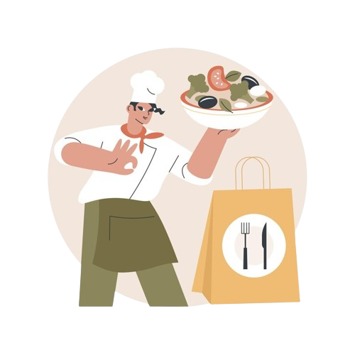 Chef holding a Salad Bowl (Food Business)